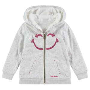 Chaqueta con capucha de felpa neps y forro de borreguillo con ©Smiley de lentejuelas  Main Chaqueta con capucha de felpa neps y forro de borreguillo con ©Smiley de lentejuelas