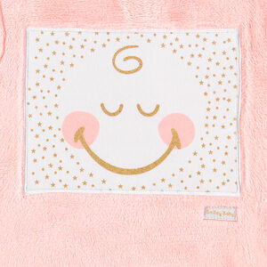 Pijama de borreguillo y terciopelo con ©Smiley cosido y rayas que contrastan  