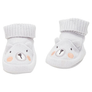 Zapatillas de punto con motivo de oso 