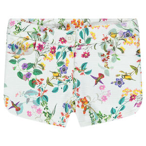 Pantalón corto con estampado de flores 