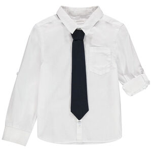 Camisa de manga larga de gala con corbata desmontable 