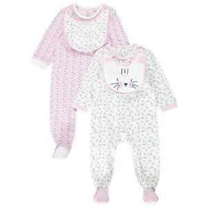 Juego de 2 pijamas de terciopelo con babero desmontable  