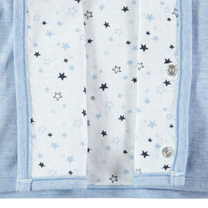 Chaqueta con capucha jaspeada, forro con estrellas y elefante cosido 