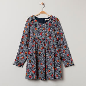 Vestido manga larga con flores  all-over 
