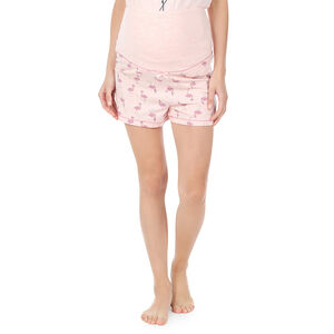 Pantalón corto homewear con flamencos rosas all over 