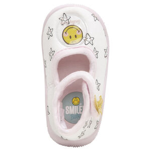 Zapatillas con forma de merceditas con parche de Smiley y estrellas 