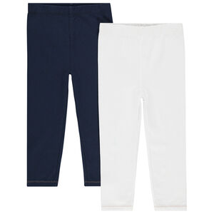 Juego de 2 leggings lisos de algodón ecológico  Main Juego de 2 leggings lisos de algodón ecológico