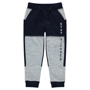 Pantalón de chándal de felpa con inscripciones estampadas 