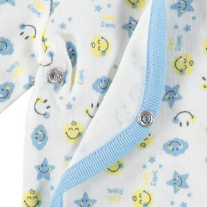 Lot de 2 bodies manches longues en coton bio avec prints Smiley 