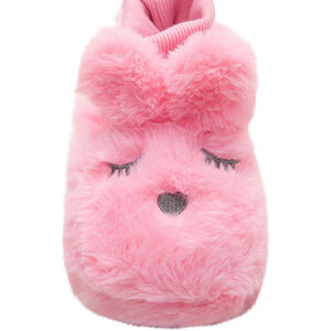 Zapatillas peluche de falsa piel rosa   