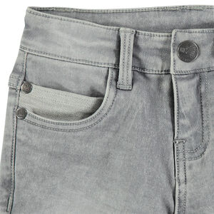 Bermudas vaqueras con efecto desgastado y arrugado con bolsillos 