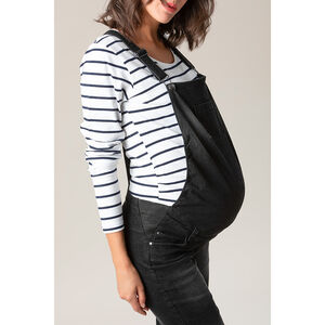 Salopette de grossesse en jean effet used 