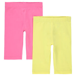 Juego de 2 leggings cortos lisos 