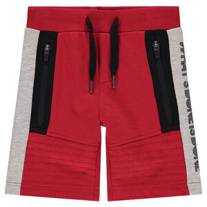 Bermudas de felpa con bolsillos con cremallera 