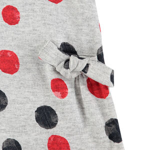 Vestido de manga corta de punto con lunares de colores 