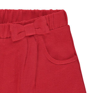 Pantalón de chándal de felpa lisa con nube estampada en las rodillas 