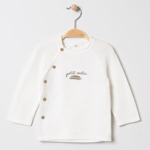 Gilet en coton bio à plume brodée  Main Gilet en coton bio à plume brodée