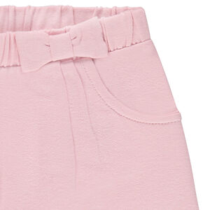 Pantalón de chándal de felpa lisa con nube estampada en las rodillas 