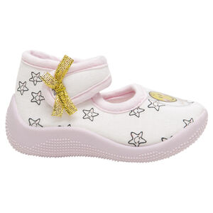 Zapatillas con forma de merceditas con parche de Smiley y estrellas 