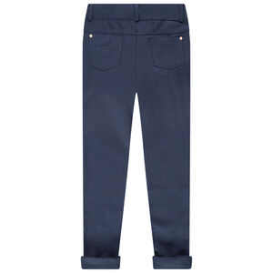Pantalón de sarga skinny con costuras de fantasía 