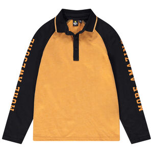 Júnior - Polo de manga larga de punto bicolor con estampado Smiley 