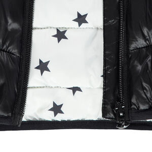 Anorak light*, impermeable y acolchado con capucha y bolsa de almacenamiento estampada 