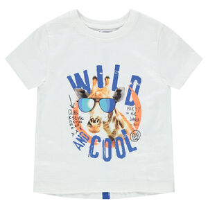 Camiseta de manga corta con estampado de jirafa 