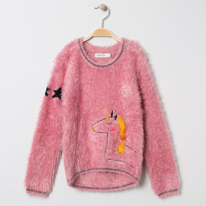 Jersey de punto pelo motivo unicornio y estrellas  