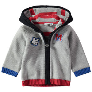 Chaqueta de punto con capucha y parches de Mickey cosidos ©Disney 