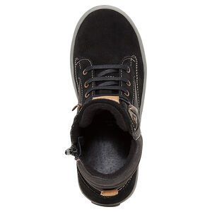 Botines de ante con cordones y cremallera 