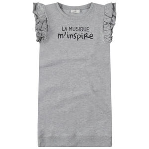 Júnior - Vestido de manga corta con volantes mensaje estampado  Main Júnior - Vestido de manga corta con volantes mensaje estampado