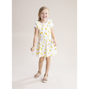 Vestido estampado con limones all over y mangas con volantes  Main Vestido estampado con limones all over y mangas con volantes
