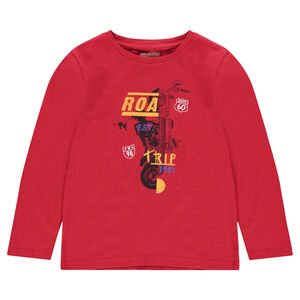 Camiseta de punto de manga larga con estampado de fantasía 