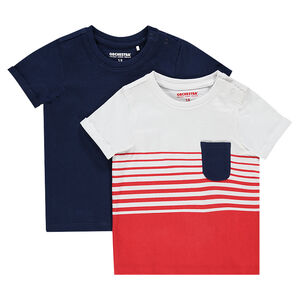 Juego de 2 camisetas de manga corta de punto lisas  