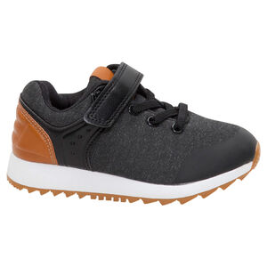 Deportivas bajas en dos materiales con cordones y velcro 