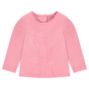 Camiseta de manga larga con estampado de gato de fantasía 