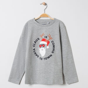 Camiseta de manga larga estampada papa Noël  