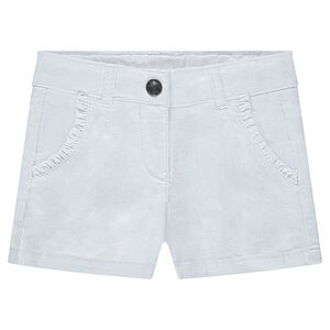 Pantalón corto de sarga con volantes en los bolsillos  Main Pantalón corto de sarga con volantes en los bolsillos