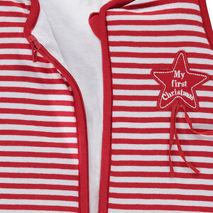 Saco de dormir sin mangas de punto de rayas con dibujo de alce 