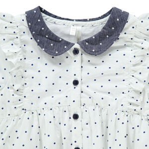 Camisa de manga larga con lunares all over y cuello babero  Main Camisa de manga larga con lunares all over y cuello babero