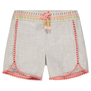 Pantalón corto de algodón de fantasía con bordados y pequeños pompones  Main Pantalón corto de algodón de fantasía con bordados y pequeños pompones