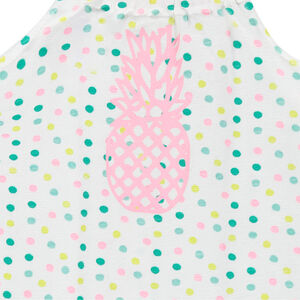 Mono corto con lunares y estampado de pìñas 