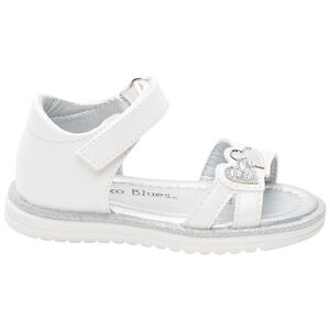 Nu-pieds à coeurs argentés 