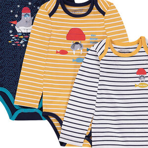 Juego de 5 bodies de manga larga con estampados de fantasía 