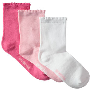 Juego de 3 pares de calcetines lisos con acanalado de fantasía  Main Juego de 3 pares de calcetines lisos con acanalado de fantasía