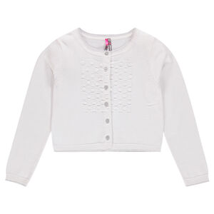 Chaqueta suave con malla en relieve y botones brillantes 