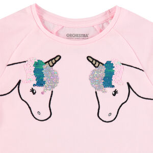 Camiseta de manga larga de punto con unicornios bordados y lentejuelas mágicas  Main Camiseta de manga larga de punto con unicornios bordados y lentejuelas mágicas