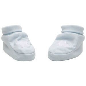 Patucos rosas de punto con dibujos bordados 