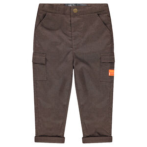 Pantalon micro pied de poule doublé jersey avec poches à rabat 