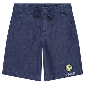 Shorts largos de cambray con ©Smiley bordado  Main Shorts largos de cambray con ©Smiley bordado